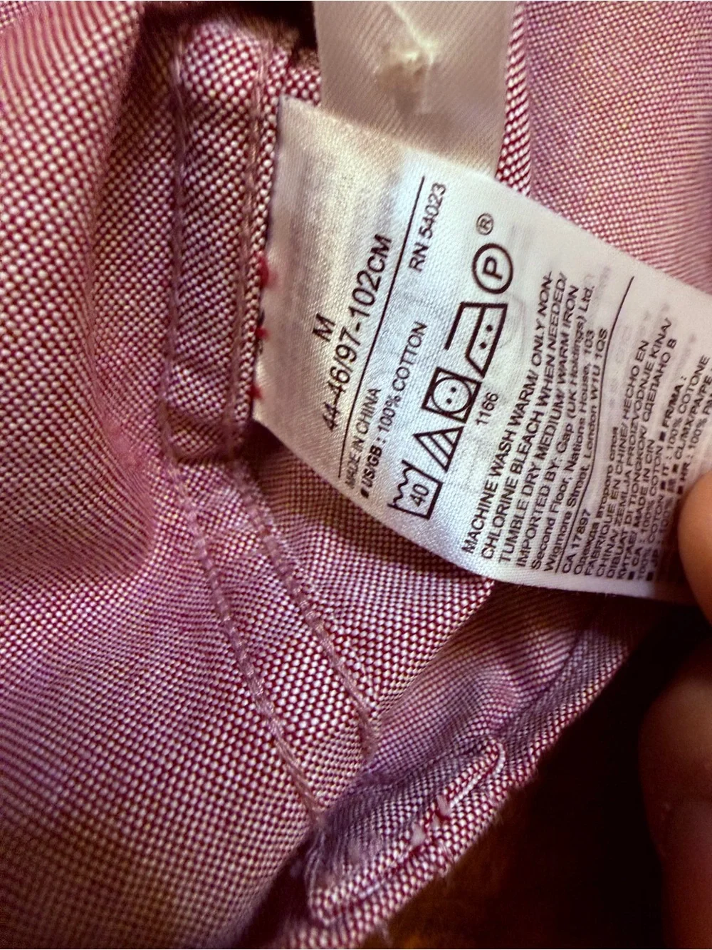 Banana Republic Oxford Men Button-Down Shirt Dusty Pink Heather Red Long Sleeve